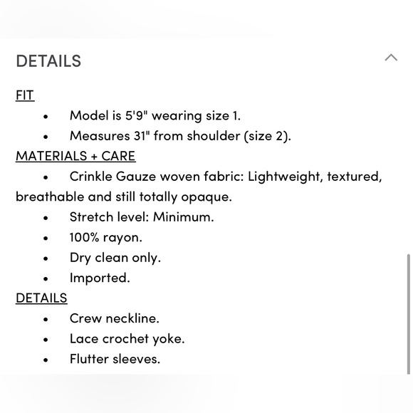 Crinkle Gauze Daisy Crochet Trim Top - Picture 3 of 3